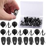 20pcs Cubicle Hooks, Metal Cubicle Clips for Fabric Small Walls Push Pin Hooks Picture Hanger Nails Push Pin Hangers for Office Home Kitchen Cork Board Cubicle Supplies (Black)