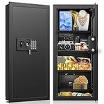 29.53" Tall Fireproof Wall Safes Between the Studs 16" Centers, Electronic Hidden Safe with Removable Shelf, Home Safe for Firearms, Money, Jewelry, Passport