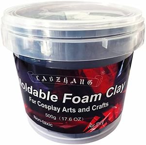 500g Cosplay Foam Clay,Lightweight Sculpting Foam, Air Dry Clay for Cosplay and Costumes,Moldable Foam Clay for Intricate Designs, Cutting or Rotary Tool, Sanding or Shaping (Black)