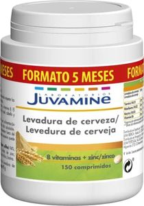 JUVAMINE - Levadura de Cerveza + 8 Vitaminas + Zinc - 150 Comprimidos - Formato Maxi - 5 Meses - Fortalece Piel, Cabello y Uñas - Fórmula Completa para Belleza y Salud