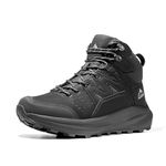 NORTIV 8 Men's Hiking Boots Waterproof Lightweight Mountaineering Outdoor Leather Boots,Size 10.5,Black,SNHB244M