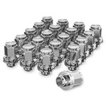 YIZBAP 20PCS 12x1.25 Silver Lug Nuts, M12x1.25 OEM Mag Washer Style Factory Wheel Lug Nuts 1.46" Tall 13/16'' (21mm) Hex, for EX35 EX37 FX35 FX37 for 370Z Maxima Pathfinder