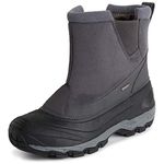 Polar Mens Waterproof Outsole Deep Tread Fully Faux Fur Lined Winter Durable Snow Boots - Grey Pull - UK11/EU45 - YC0685