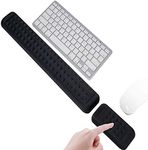 HaiZR Keyboard Wrist Rest Pad & Gel Wrist Rest Support Pad Set, Ergonomic Gel Wrist Cushion Support with No-Slip PU Base, Easy Typing and Relief Wrist Pain for Gaming,Computer, Laptop, Working, Home