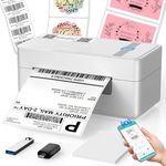 HIROBOT Bluetooth Thermal Label Printer | Adjustable Size | 4×6 Barcode Shipping Label Printer | Wireless High-Speed Print 3x5,2x1,Round,Etc | Print from Smartphone,Laptop,PC,Tablet | DHL,Amazon,Etc
