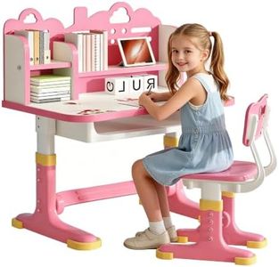 Kids Study Desk and Chair Set 3-12 - Height Adjustable Children Study Table