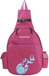 Klau Nylon Tennis Racquet Backpack Tennis Badminton Racket Case Outdoor Sports Bag Rose Red for Children Teenagers Tennis Beginners