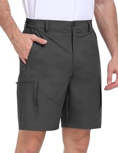 MoFiz Pantalones Cortos Cargo Hombre Pantalones Cortos de Senderismo Pantalones Cortos de Golf Deportivos Bermudas Ligero Secado rápido Exterior Pantalones Cortos de Acampada Gris Oscuro EU 2XL