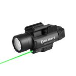 OLIGHT Baldr Pro 1350 Lumens Tactical Flashlight, Ultra Bright Light with Green Beam and White LED Combo, Compatible with 1913 or GL Rail, Light Powered by Batteries (BK)