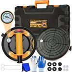 2 Pack 8" Glass Suction Cups with Pressure Gauge – Heavy Duty Vacuum Suction Cups for Lifting Large Glass, Tiles, and Windshields – 880 lbs Max Load, Powerful Industrial Lifter Tool with Carrying Case