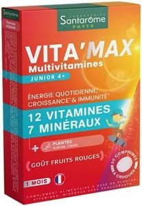 Santarome Bio Phyto - Vita'max Multivitamines Enfant - 12 Vitamines & 7 Minéraux, Acérola - Complément alimentaire Tonus et Vitalité - 30 comprimés