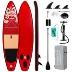 FEATH-R-LITE Stand Up Paddle Boards 11ft Inflatable Paddleboards for Youth&Adults with Accessories Including Adjustable Paddle, Backpack, Pump, Leash, Fins, Waterproof Bag (Little Lion)