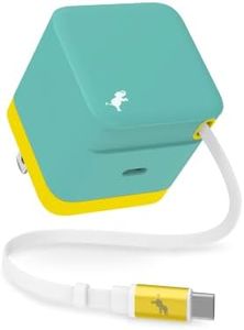 Nimble Wally Stretch 65W Retractable Wall Charger, 2ft USB-C Cable, Teal