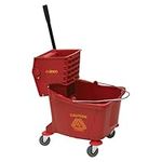 Winco Mop Bucket w/Wringer, 36qt, Red