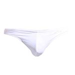 sandbank Men's Sexy Low Rise Mesh Thong Swim Briefs (Asian Tag L Waist:31"-32", White #1)