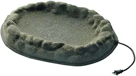 Farm Innovators FS-1 Four Seasons Outdoor Sand Coated Stone Like Heated Birdbath with Hidden Electrical Connection, 70 Watt, Gray