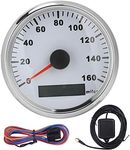 GPS Speedometer Motorcycle Waterproof ATV Speedometer Waterproof 85mm / 3.3in Universal GPS Speedometer Waterproof Anti-Fog 316L Front Cover 0-160MPH for Car Truck Motorbike Boat Yacht