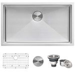 Ruvati RVH7400 Undermount 16 Gauge 32" Kitchen Sink Single Bowl, Stainless Steel, 32 x 19 x 10 Inch