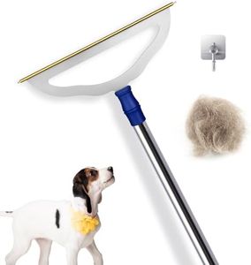 12”Wide Large Metal Carpet Rake Pet Hair Removal Broom, 54" Thicker Handle Low Pile Carpet Brush, Dog Cat Pet Hair Remover, Embedded Fur Pro Clean Removal Tool, Rug Couch Stair Scraper