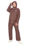 Flossy Jakshield Rain Coat, Polyester Standard Length For Women's Waterproof Reversible Double Layer With Hood Set Of Top And Bottom Packed In A Storage Bag 2 Way (Both Side) Wearable (Xl, Brown)