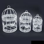 Aadya Crafts Bird Cage Metal 3 Pieces Set Round Big