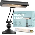 Home Intuition Classic Antique Retro Adjustable Leaning Piano Lamp Banker Desk Light (Matte Black)