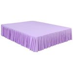 uxcell Bed Skirt Brushed Polyester Microfiber Pleated Dust Ruffle Solid Color Bed Ruffle with 14 inch Drop Easy to Put On Purple Twin Size