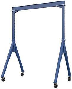 Vestil AHS-6-10-14 Steel Adjustable Height Gantry Crane, 6000 lbs Capacity, 10' Length x 8" Height Beam, 103"-169" Usable Height