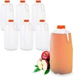 MT Products 64 Oz. Empty HDPE Plastic Juice/Milk Bottles with Tamper Evident Caps - Case of 60