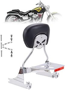 Kinglemc Detachable Skull Backrest Sissy Bar Luggage Rack for Harley Breakout FXSB FXSE FXST with Docking(Silver,Non-Studded)