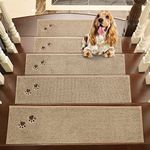 BEQHAUSE Stair Treads for Wooden Steps Non-Slip Machine Washable Carpet Stair Treads 28"X9" Soft Indoor Stair Runner for Kids Elders and Pets, 100% Polyester, 15pcs, Beige