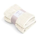 Cottoneclat Luxury Bath Towel Set of 2, 100% Organic Turkish Cotton, Premium Zero Twist Yarn, Ultimate Softness and Absorbency, UltimateTouch Sensual, 70x140cm, Cream