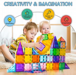 Xekel Magnetic Building Blocks Set, 120-Piece STEM Toy