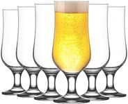 LAV Nevakar Stemmed Beer Glasses Set - 385ml - Pack of 6 Craft Beers, Ale and Cider Tumblers