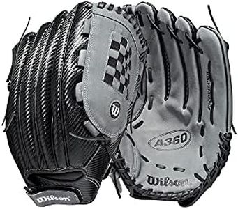 Wilson 2021 A360 SP14 14" Slowpitch Softball Glove - Right Hand Throw, Black/Grey