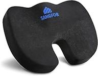 Seat Cushion, Slow Rebound Chair Cushion with 100% Memory Foam, U-Shaped Design Cushion for Tailbone Back Pain Relief, Non-Slip Car Seat Cushion for Office Chair Travel Wheel Chair (Black)