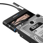 SABRENT M.2 SSD Enclosure, NVMe and SATA 2.5" 3.5" hard drive, SSD HDD M2 Converter, with Offline Cloning, USB 3.2 Type C, 2242, 2260, and 2280 Dock + Power Supply, USB C + A Cables Included (DS-UCMH)