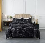 Caressma Black Marble Comforter Set Twin Size, 2 Pieces Modern Pattern Soft Microfiber Bedding Comforter Set, Down Alternative Comforters for All Season (68*90")