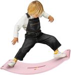 Dazmers Balance Board - Plastic Wobble Board with Two Balls for Improving Balance - Rocker Curvy Board - Balance Trainer Board for Yoga and Overall Fitness - Balancing Toys for Children and Adult - Pink