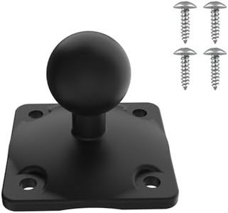 1" Ball Mount Base with 4-Hole AMPS Square Plate Compatible with RAM Mounts B Size 1 Inch Ball Double Socket Arm