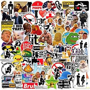 105pcs Funny Stickers for Adults, Prank Meme (Dirty) Large Sticker Pack for Bumper, Light Switch, Water Bottles, Hard Hats, Computers, Vinyl Waterproof Decals