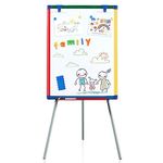 MAKELLO Magnetic Whiteboard for Kids Easel Dry Erase White Board for Kid Teacher Homeschooling with 82 pcs Magnetic Letters and Numbers, 6 Magnets, 3 Pens, Dry Eraser, 24X18 in