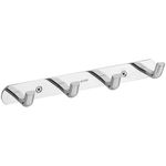 ALTON ALD965, Stainless Steel, 4-Pin Wall Hooks for Hanging Cloth and Towel Hangers for Wall Hooks, Door Hangers, Hook Rail, Silver