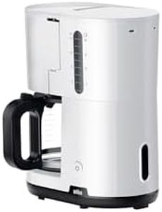 Braun Breakfast1 KF1100WH, Coffee Filter Machine with OptiBrew System, Anti Drip Function, Safety Auto Shut-off, 10 Cup Aroma Carafe Capacity, 1000W, White