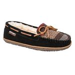 Minnetonka Women's Tilia Suede Moccasin Slippers, Black Multi, 8 M