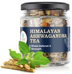 IORGANIC Himalayan Ashwagandha Tea (75 Gm) | Organic Herbal Immunity Booster | Low Caffeine, No Artificial Flavor | Added With Turmeric & Cardamom Granules For Strength & Stamina