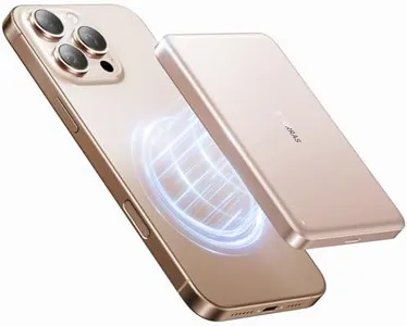 TORRAS MiniMag Power Bank, Ultra-Slim 10,000mAh Magnetic Wireless Portable Charger, 22.5W Fast Charging Battery Pack with USB-C Cable Designed for iPhone 16/15/14/13/12, Desert Titanium