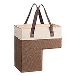 Navaris Stair Basket - L-Shaped Staircase Organizer with Handles - Foldable Collapsible Step Storage for Carpeted and Wooden Stairs