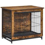 Feandrea Wooden Dog Crate Furniture, 27.2" S Pet Crate Side End Table, Dog Cage with Removable Tray UPFC001X01