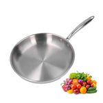 Stainless Steel Frying Pan, Oven Safe Induction Skillet, Stainless Steel Frying Pan Thickened 304 Stainless Steel Uncoated 3 Layers Stainless Steel Skillet for Omelette Cooking(30cm)